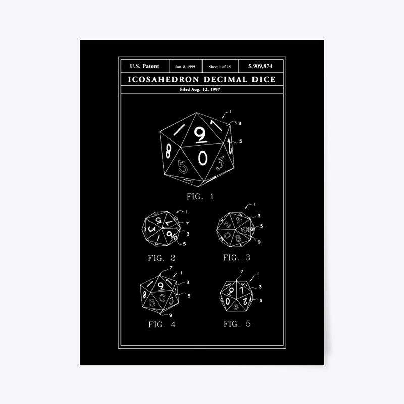 D20 Patent Drawing (White)